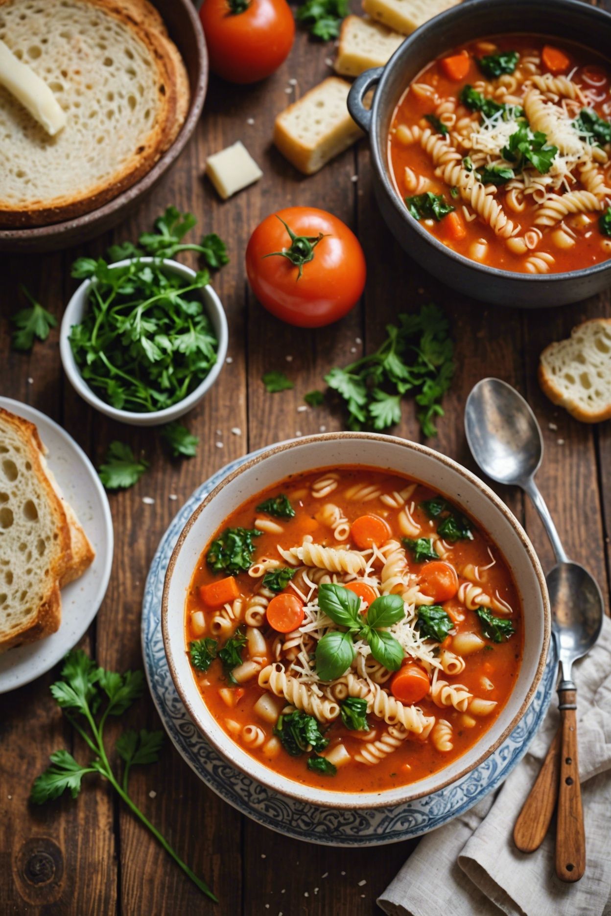 Classic Italian Minestrone Soup With Pasta