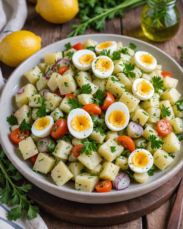 Classic Potato Salad with Diced Vegetables