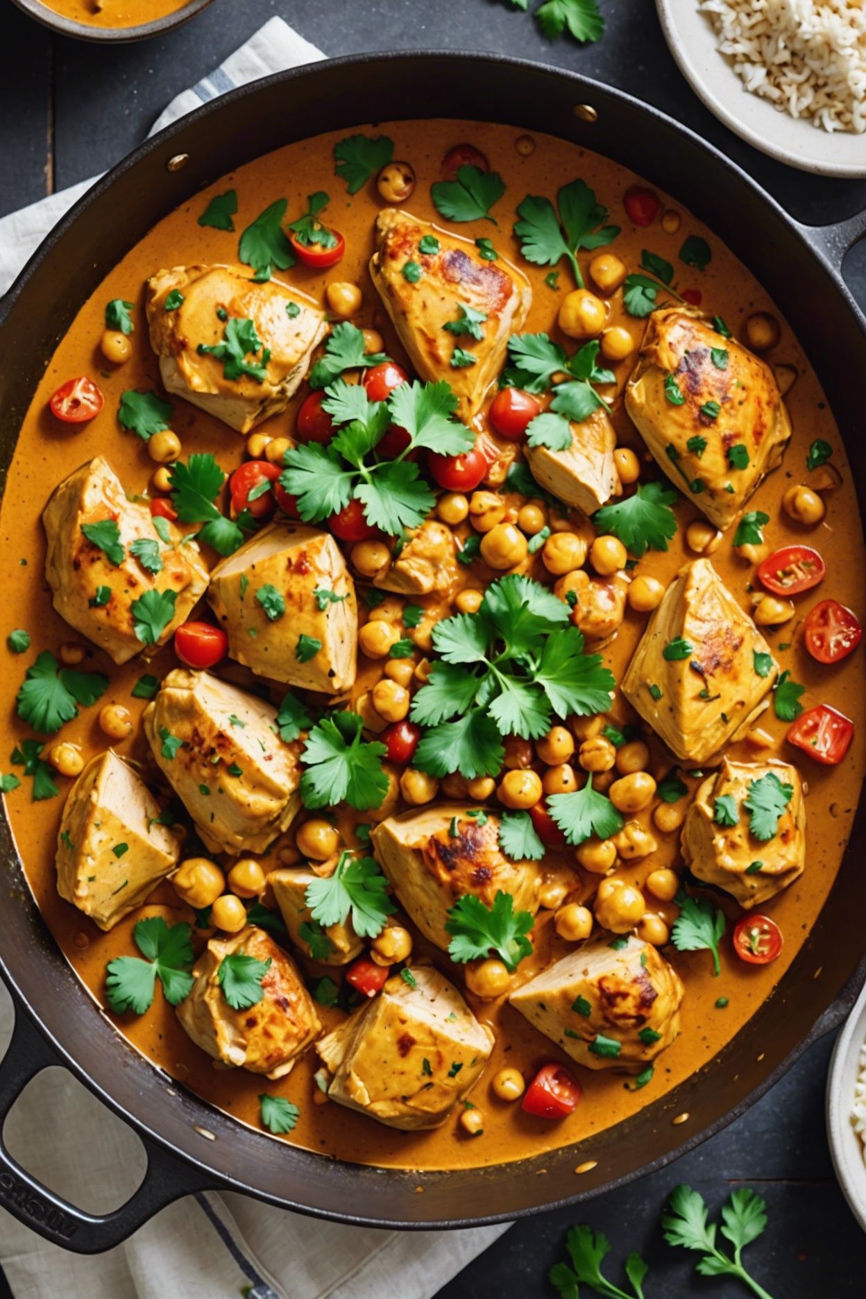 Coconut Curry Chicken With Chickpeas And Cauliflower