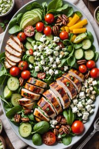 Colorful Family Style Pesto Chicken Cobb Salad Perfect For Potlucks