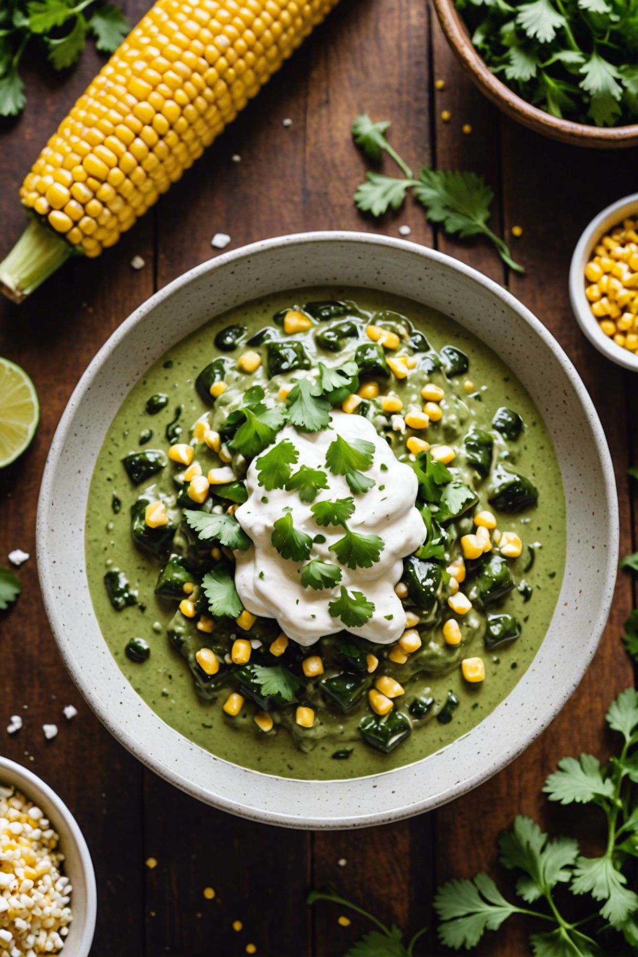 Creamy Poblanos With Corn And Cheese