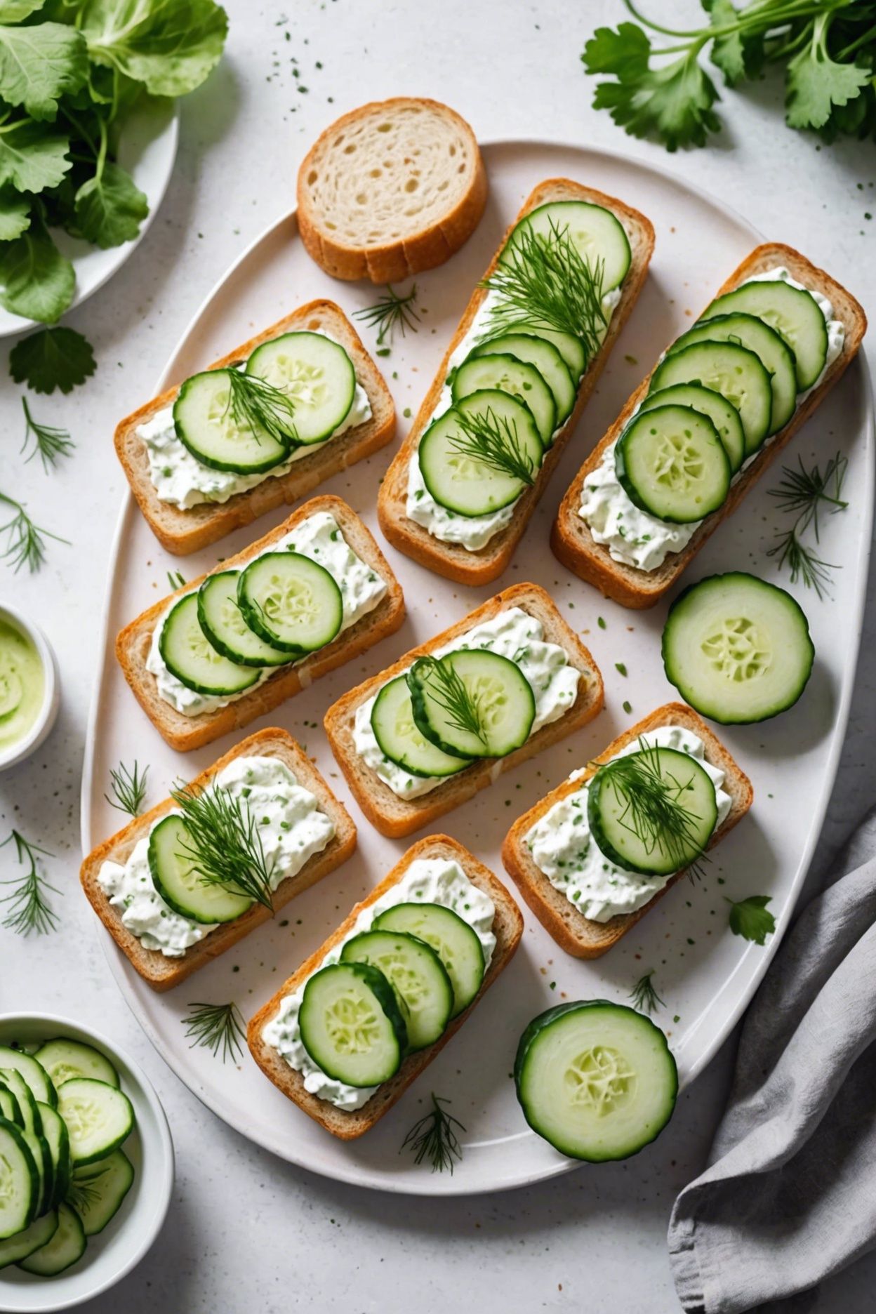 Cucumber and Cream Cheese Sandwiches