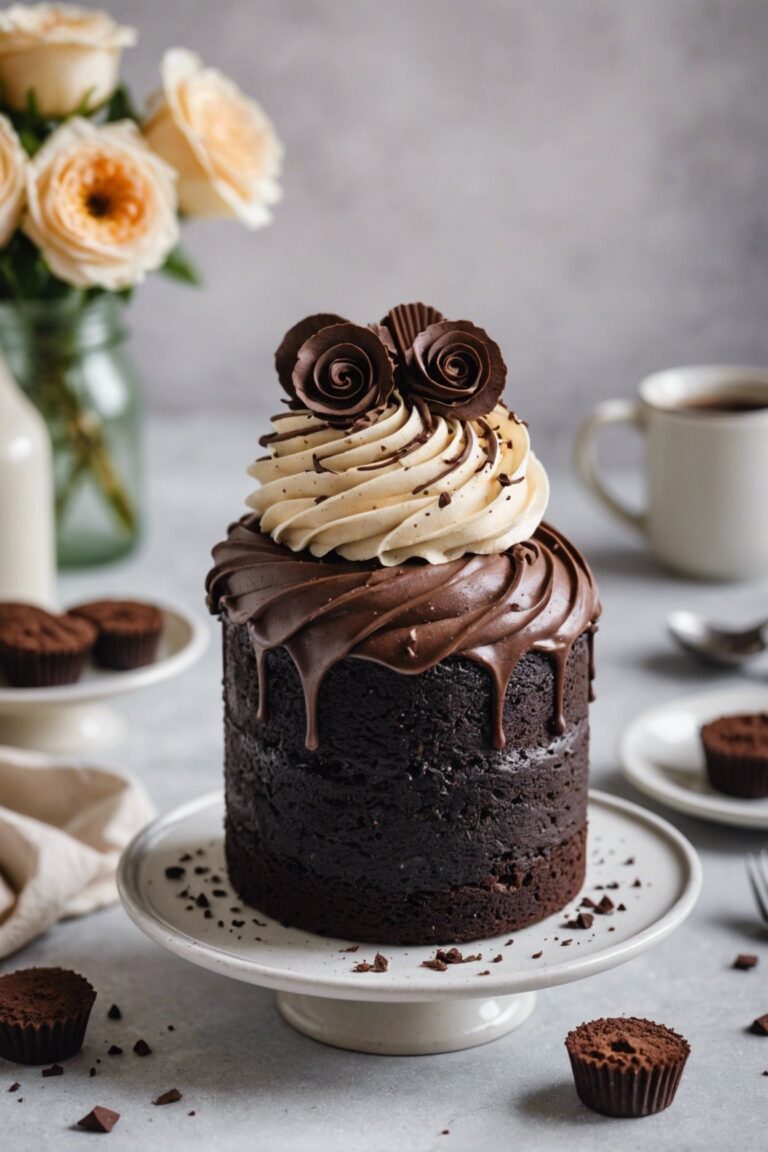 Dark Chocolate Mini Cake With Buttercream Frosting