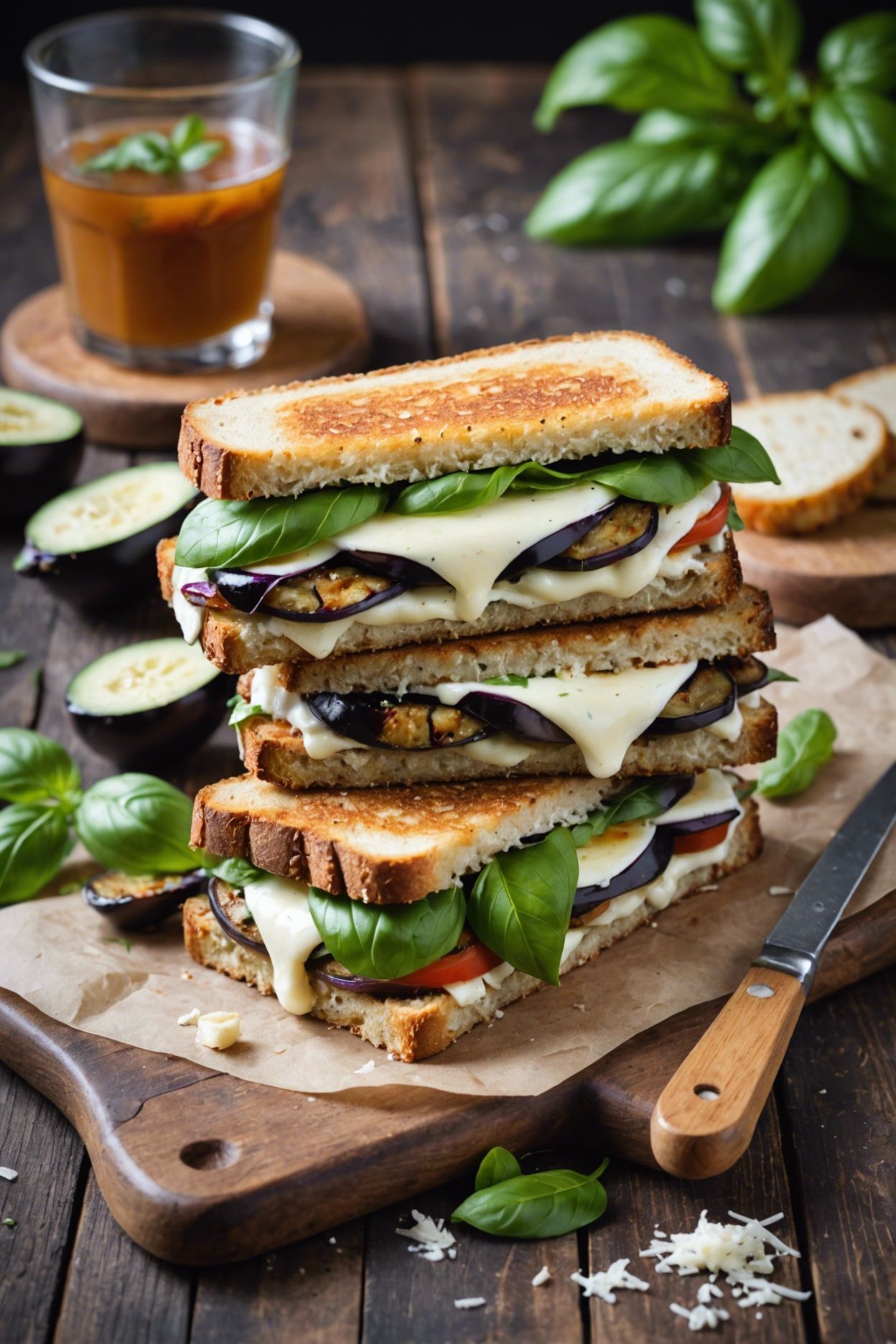 Eggplant Mozzarella Sandwiches