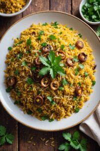 Golden Spiced Pilaf With Crispy Shallots