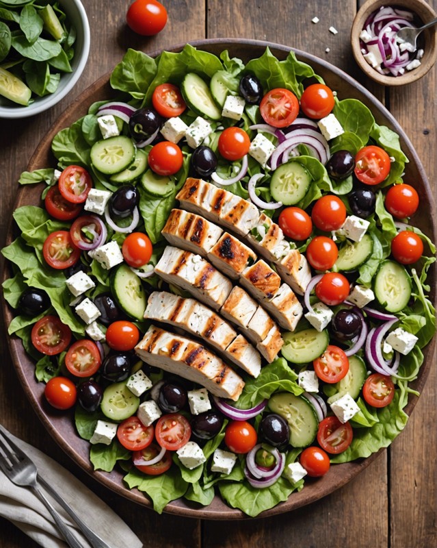 Greek Salad with Grilled Chicken and Feta