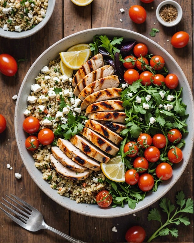 Grilled Chicken and Quinoa Salad with Roasted Vegetables