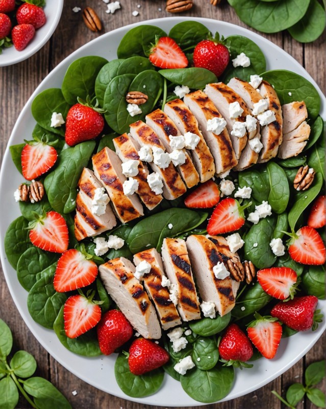 Grilled Chicken and Strawberry Spinach Salad