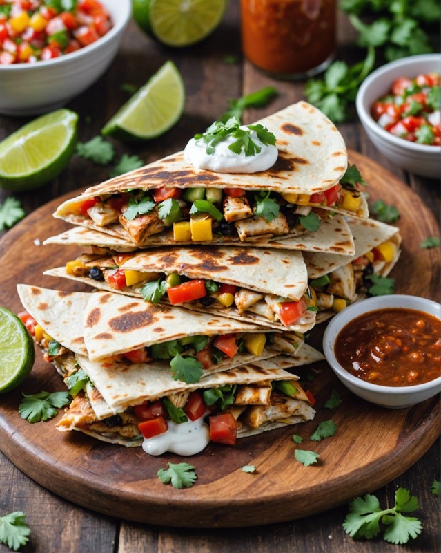 Grilled Chicken and Veggie Quesadillas