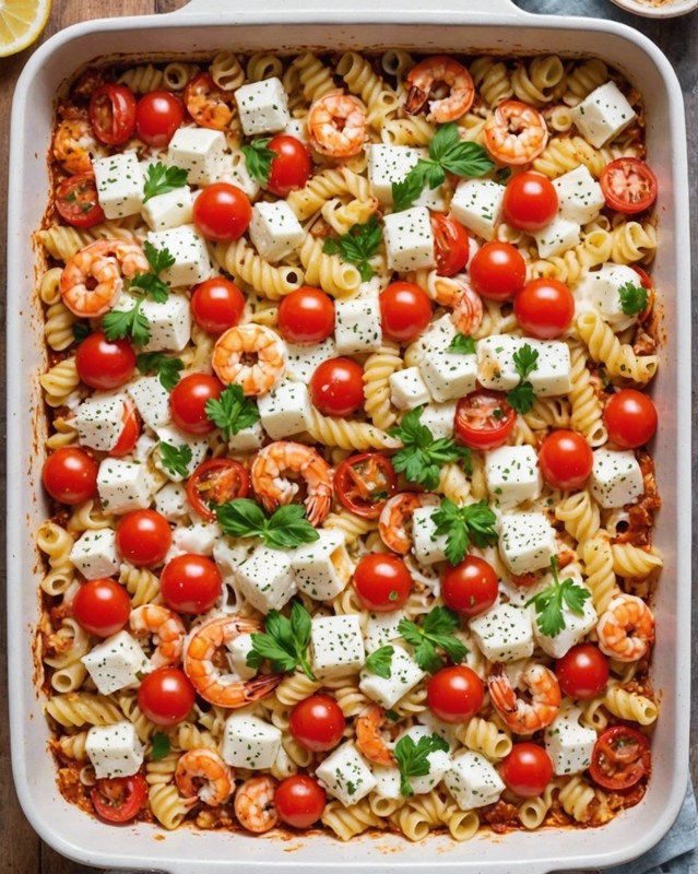 Grilled Shrimp and Pasta Bake