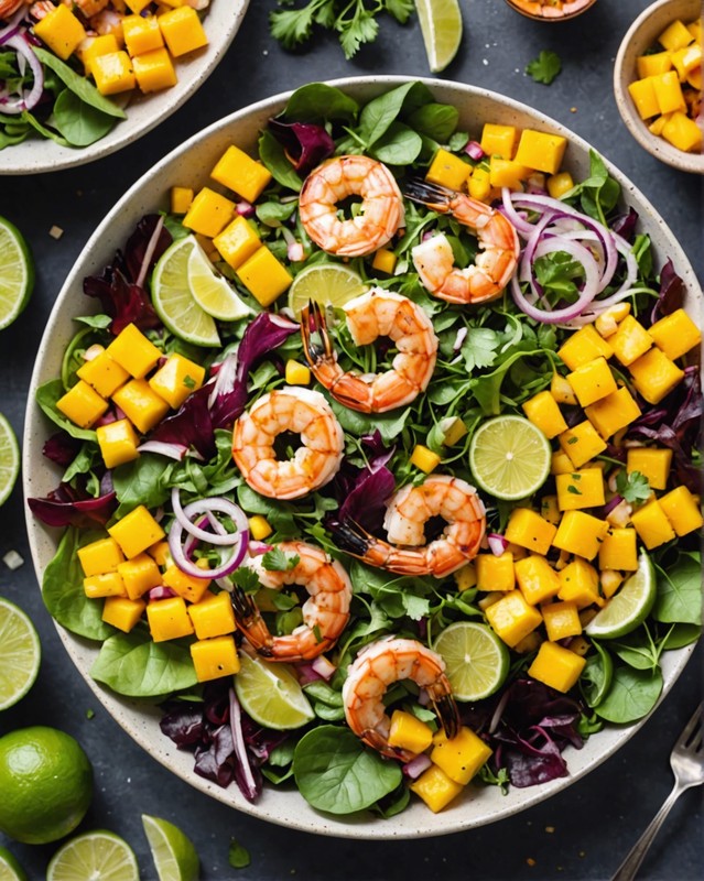 Grilled Shrimp and Pineapple Salad with Spicy Mango Salsa