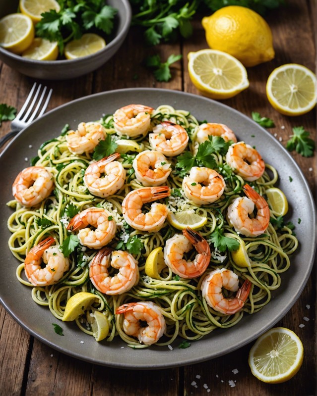 Lemon Garlic Shrimp and Zucchini Pasta