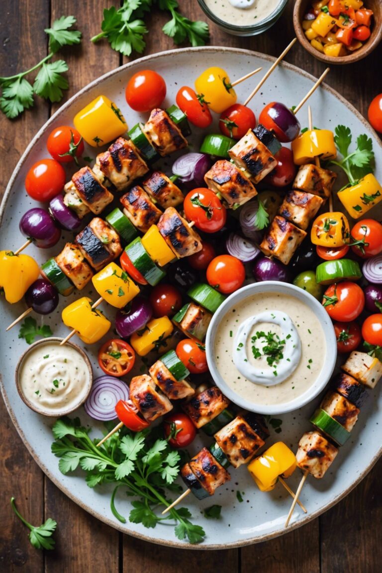 Mediterranean Chicken Kabobs With Yogurt Sauce