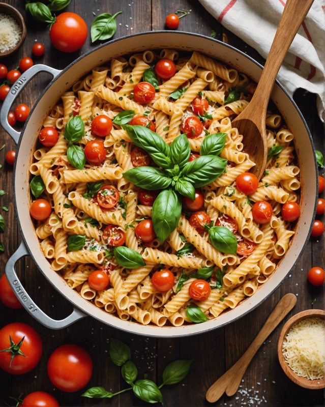 One Pot Pasta with Tomatoes and Basil