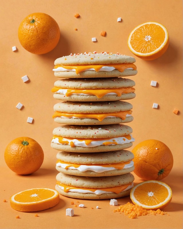 Orange Creamsicle Sandwich Cookies