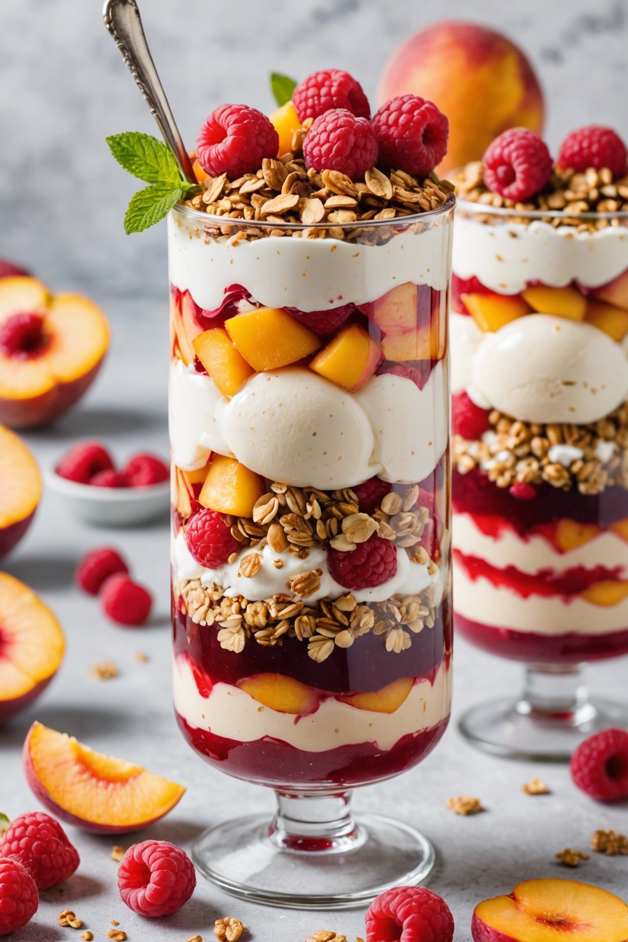 Peach Melba Parfait