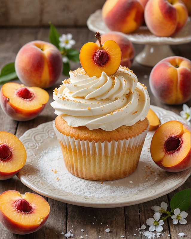 Peach Cream Cupcakes