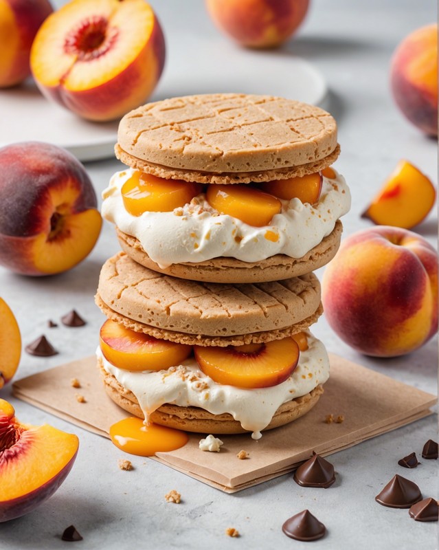 Peach Ice Cream Sandwiches