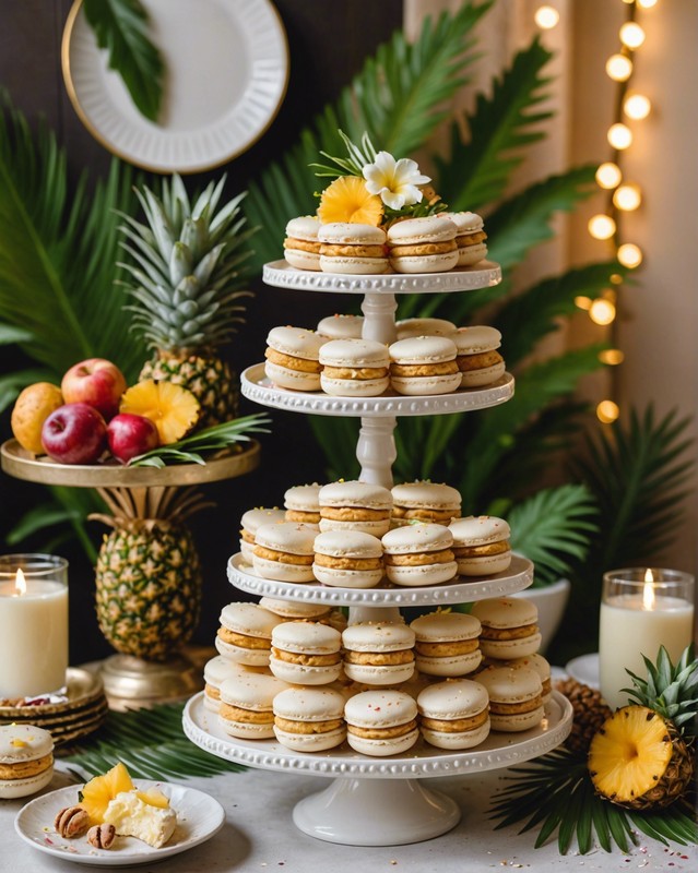 Pina Colada Macaroon Sandwich Cookies