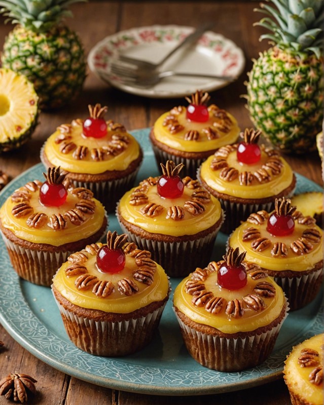 Pineapple Upside Down Cake Cupcakes