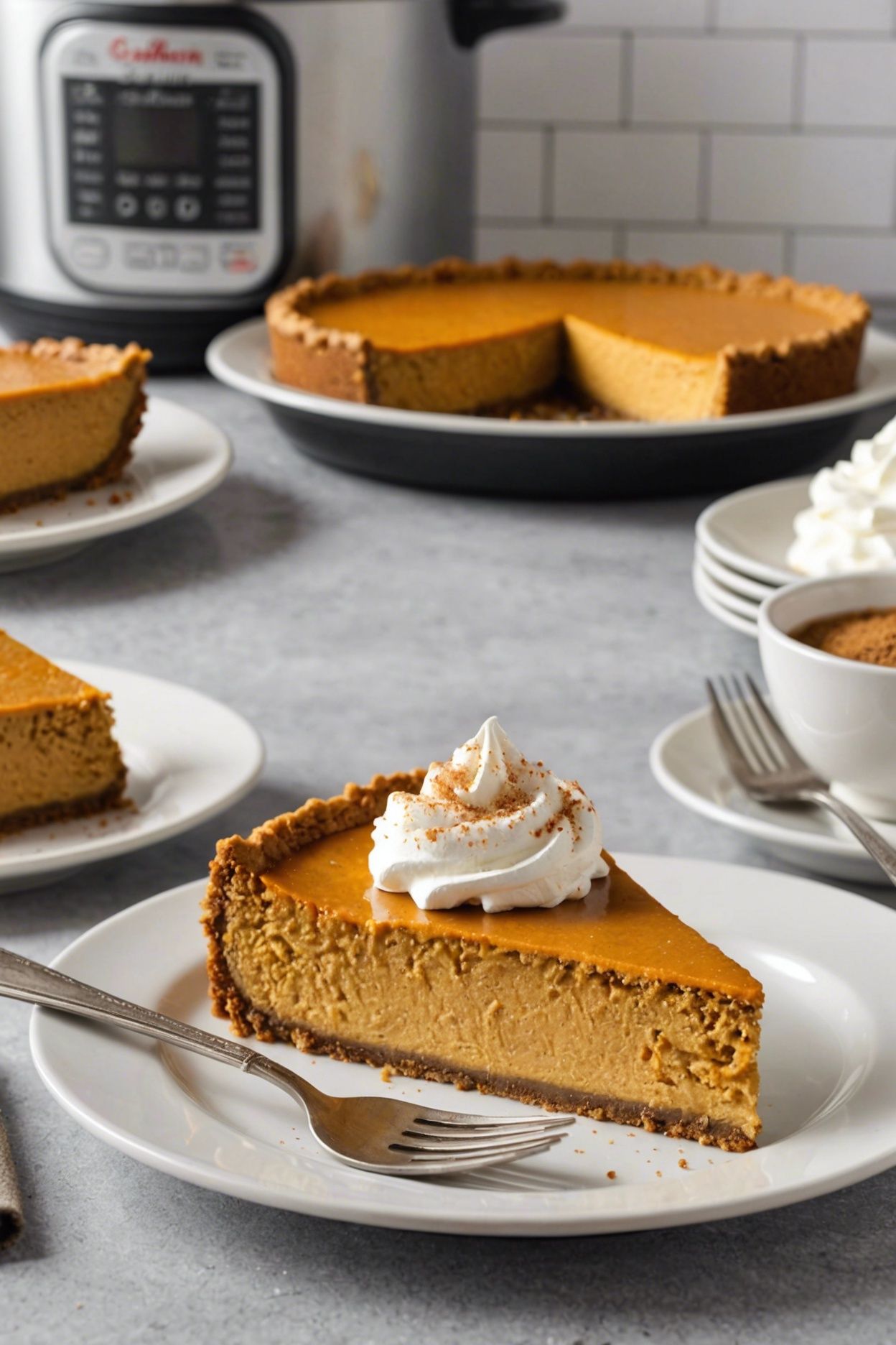 Pressure Cooker Pumpkin Cheesecake