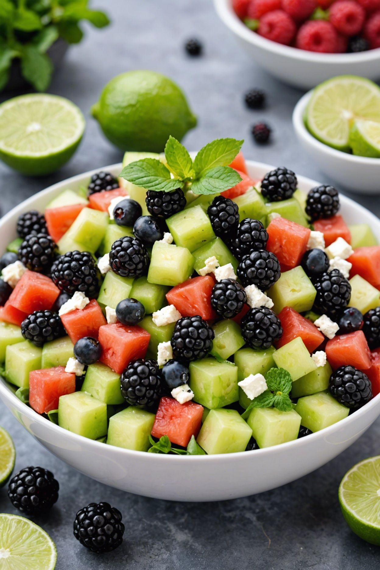 Refreshing Honeydew Melon And Blackberry Salad Recipe Summer Delight
