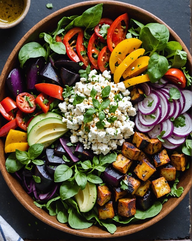 Roasted Veggie and Goat Cheese Salad