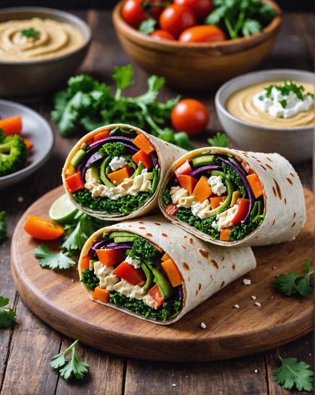 Roasted Veggie Wrap with Hummus