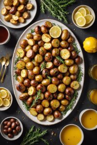 Sausages With Lemon Rosemary Roast Potatoes