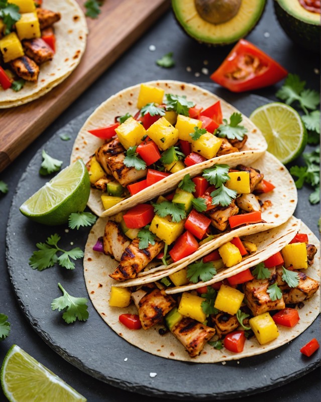 Spicy Grilled Chicken and Pineapple Tacos