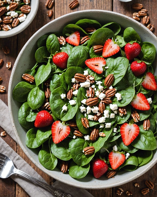 Spinach and Strawberry Salad with Feta and Balsamic Vinaigrette