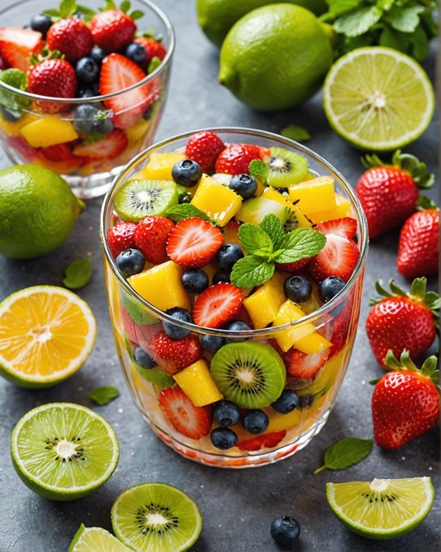 Summer Fruit Salad with Honey-Lime Dressing