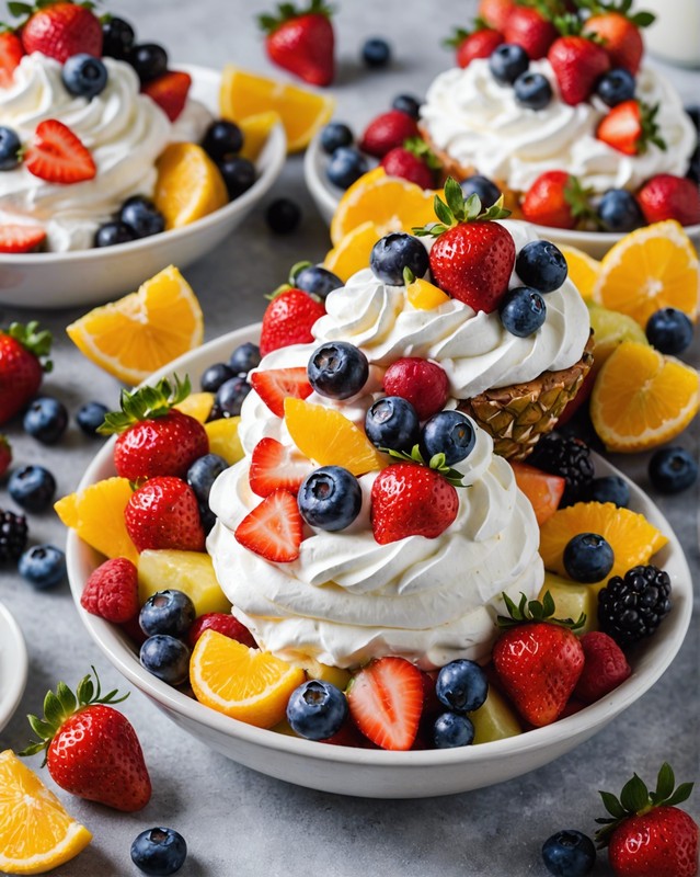 Summer Fruit Salad with Whipped Cream