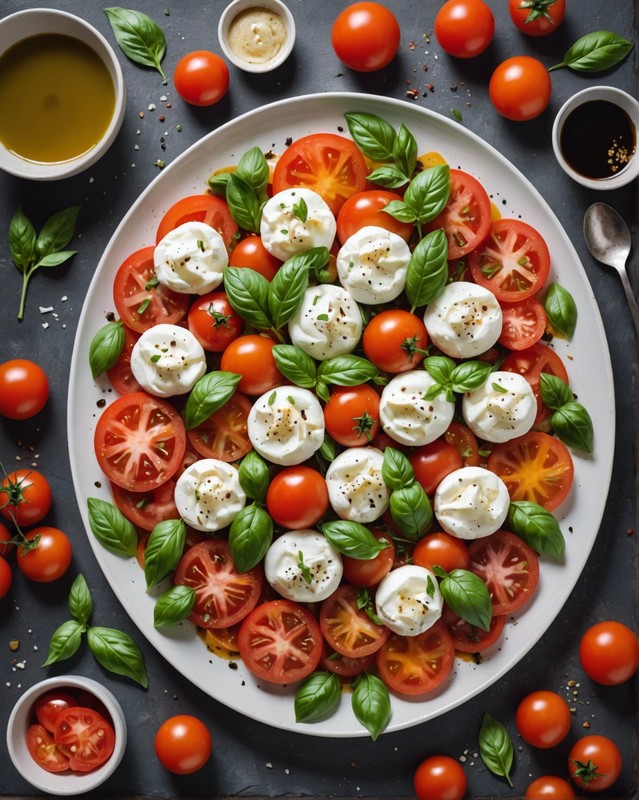 Tomato and Mozzarella Salad with Burrata Cheese