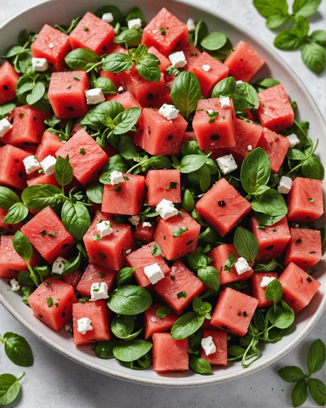 Watermelon and Feta Salad with Mint