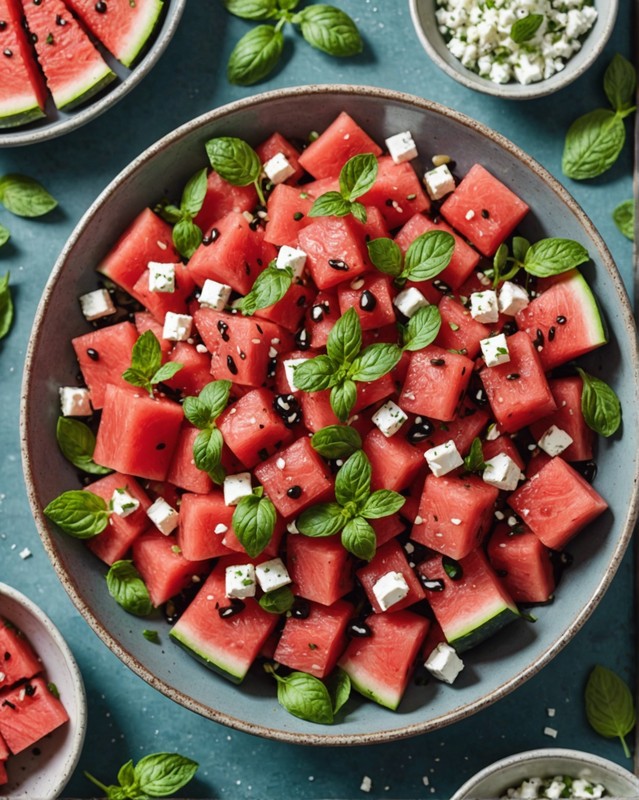 Watermelon and Feta Salad with Mint and Balsamic Glaze