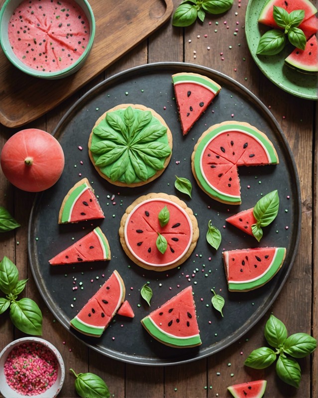 Watermelon Basil Refresher Cookies