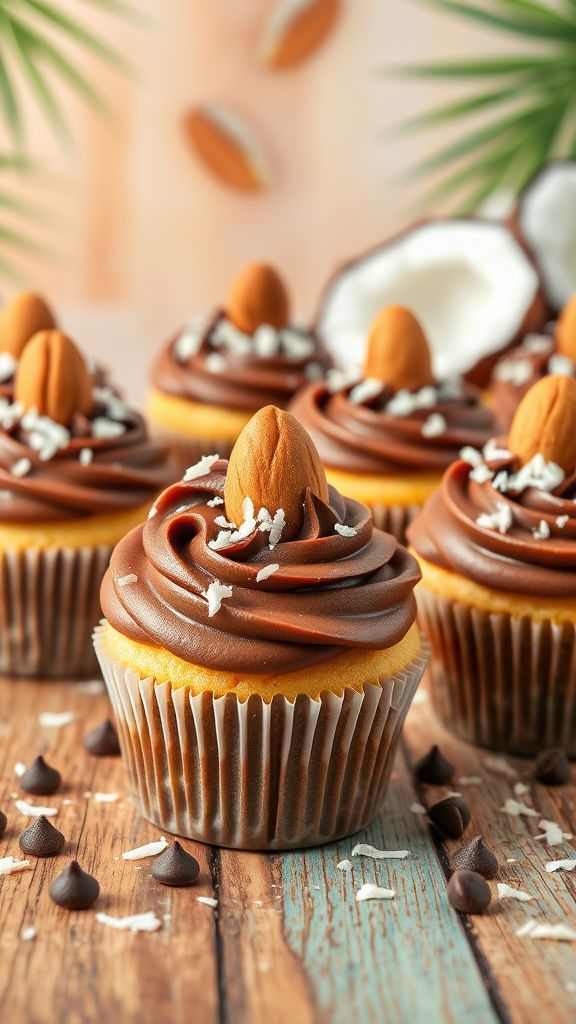 Almond Joyful Surprise Cupcakes