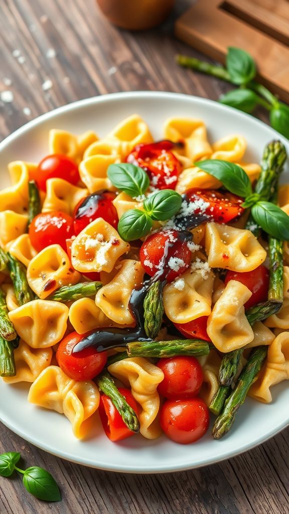 Amore Farfalle with Roasted Vegetables and Balsamic Glaze