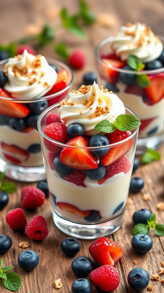 Berry Heart Pudding Cups  