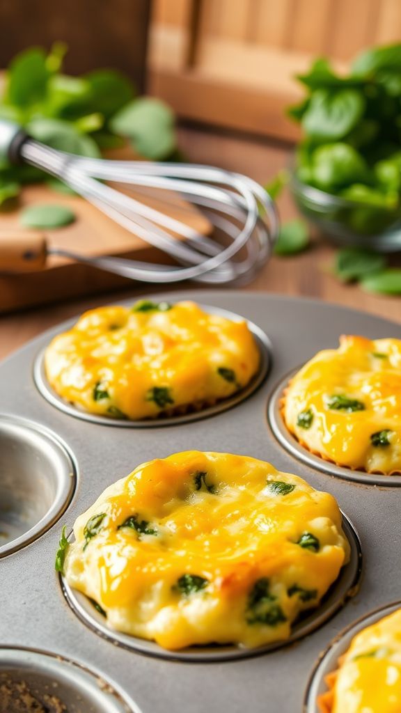 Cheesy Spinach and Egg Muffins