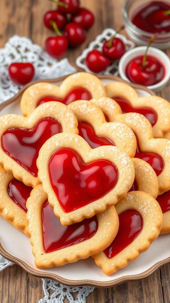 Cherry Pie Sweetheart Cookies  