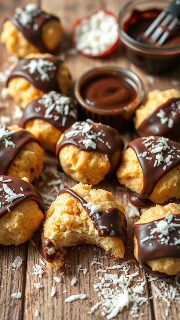 Chocolate-Dipped Coconut Macaroons  