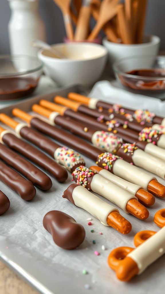 Chocolate-Dipped Pretzel Rods