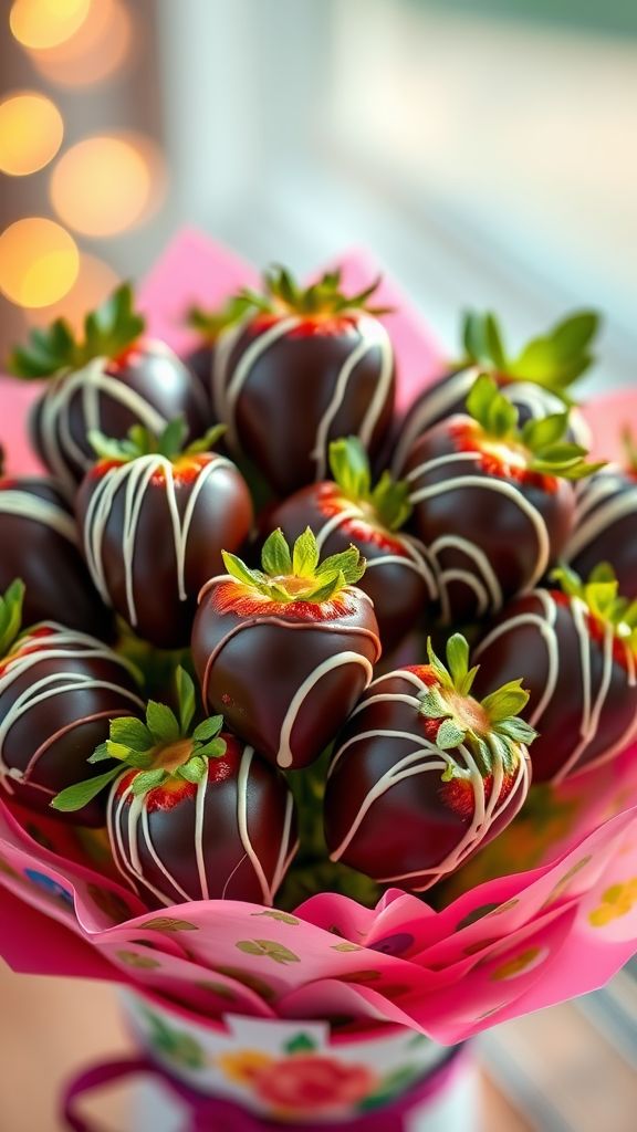 Chocolate-Dipped Strawberry Bouquets  