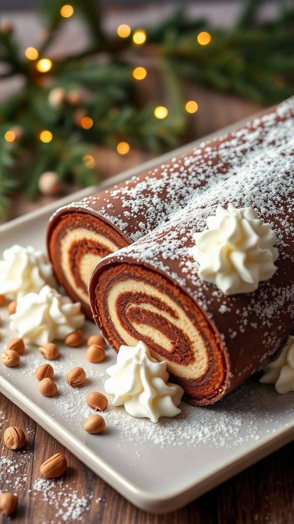 Chocolate Hazelnut Yule Log  