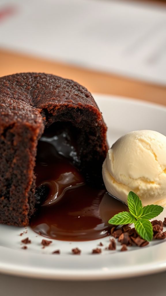 Chocolate Lava Cake with Vanilla Ice Cream