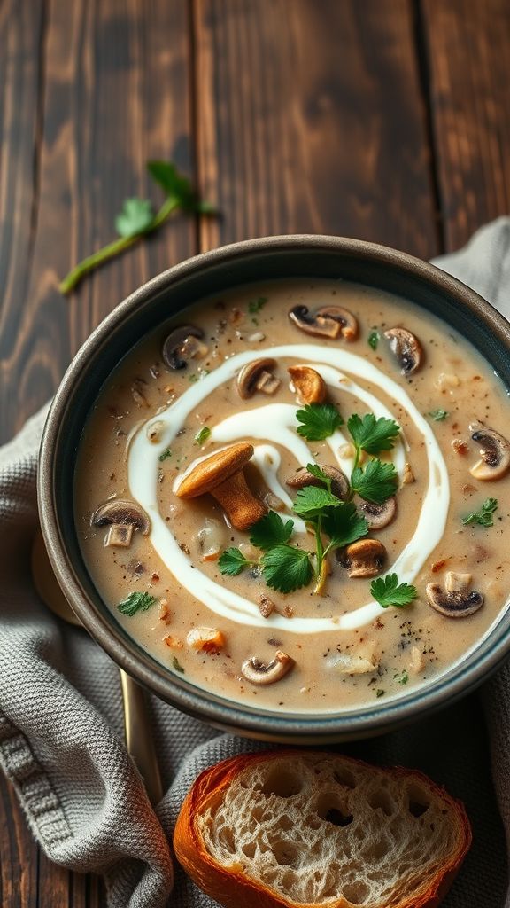 Cozy Creamy Mushroom Soup  