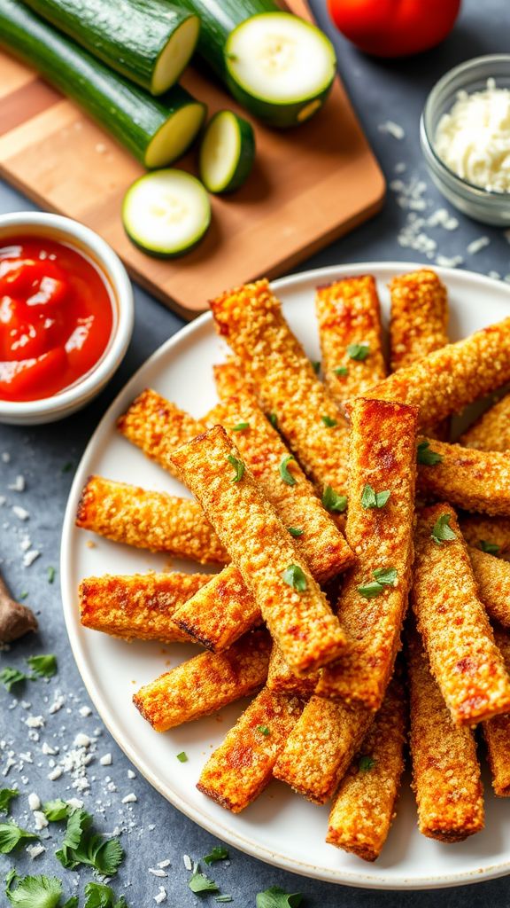 Crispy Parmesan Zucchini Fries