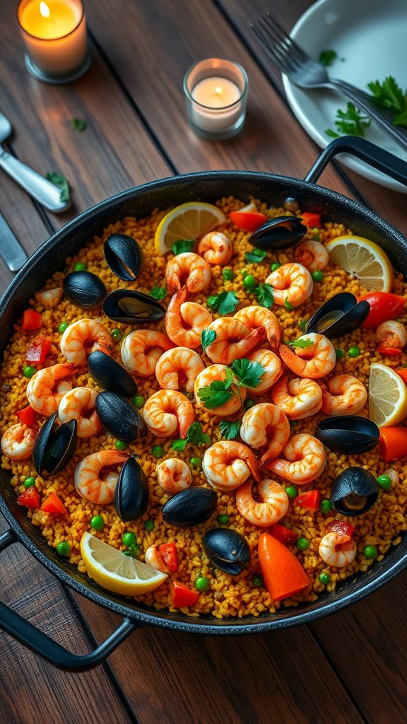 Elegant Seafood Paella for a Special Night  